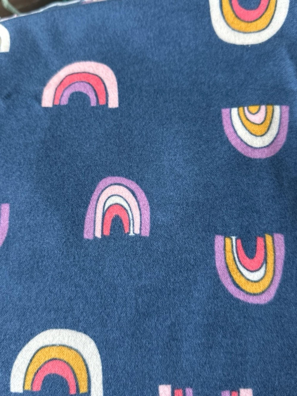 2 Yards Joann Fabrics Navy Rainbow Motif “Snuggle Flannel” Cotton Fabric